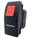 Carling VDBA-W Rocker Kilitli Anahtar  1-1 2P 1xLED-24VDC (2 Pozisyon /6 Terminal + Led Terminali
