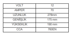 BOSS 70 AH AGM AKÜ