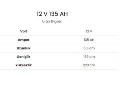 BOSS 12V 135 AH MARINE AKÜ