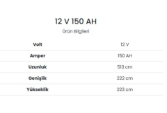 BOSS 12V 150AH MARINE AKÜ
