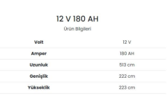 BOSS 12V 180 AH MARINE AKÜ