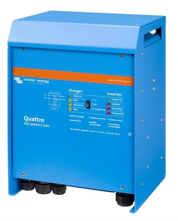 Quattro 12V/3000VA/120A-50A/50A İnverter/Charger